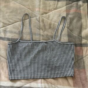 Forever 21 Monochrome Checkered Crop Top